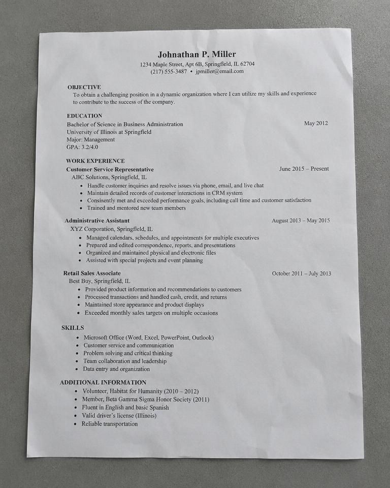 Senior Software Engineer resume before